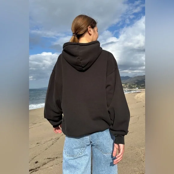 Brandy Melville John Galt Christy Hoodie Black - Picture 2 of 7